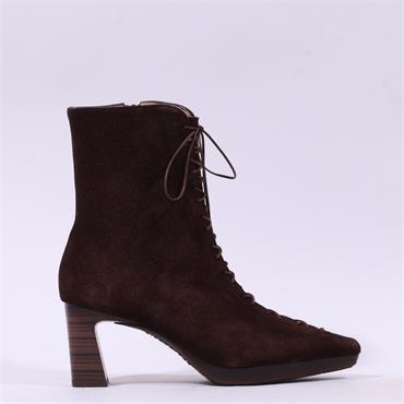 Hispanitas Bangkok Laced Heel Ankle Boot - Brown Suede